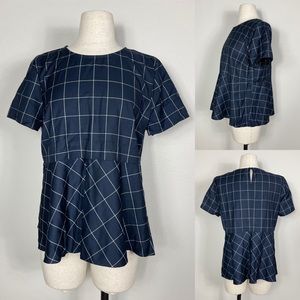 NWT J.CREW short sleeve puplum blouse | M